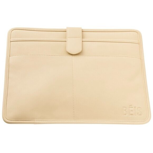 BEIS Faux Leather Beige Laptop Sleeve Case Beige 13” - Picture 1 of 7